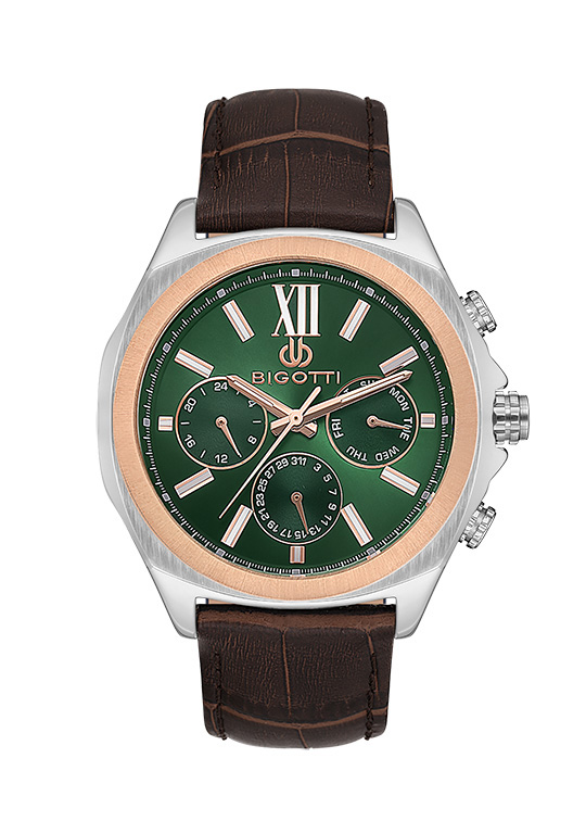 BG.1.10519 Elegant Bigotti Milano Men's Watch Genuine Leather Band