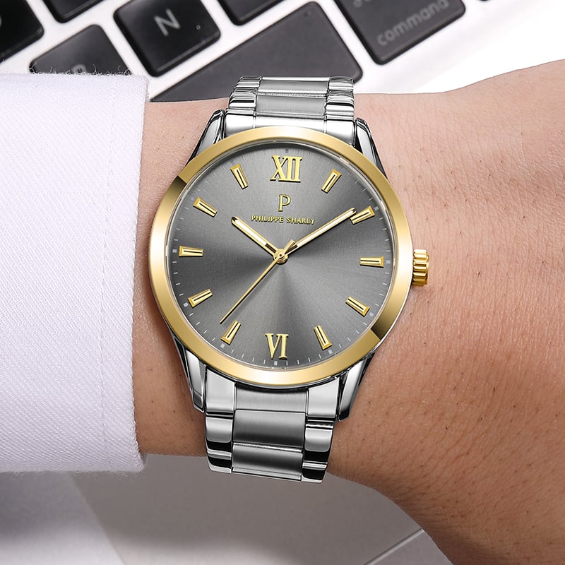 PS019 Elegant Philippe Charli Men's Watch Stainless Steel Band 