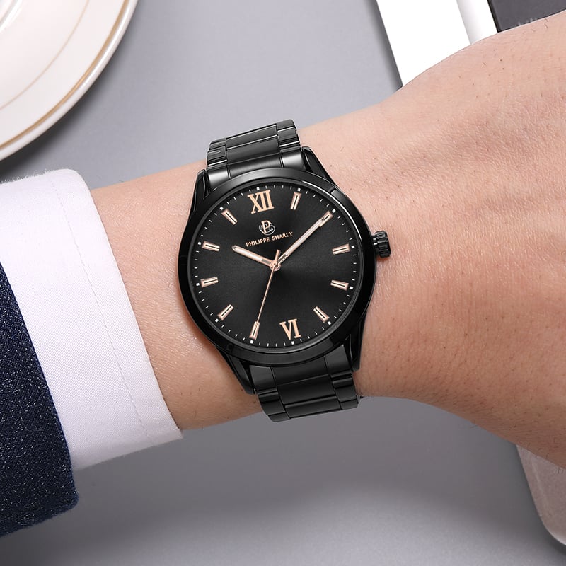 PS019 Elegant Philippe Charli Men's Watch Stainless Steel Band 