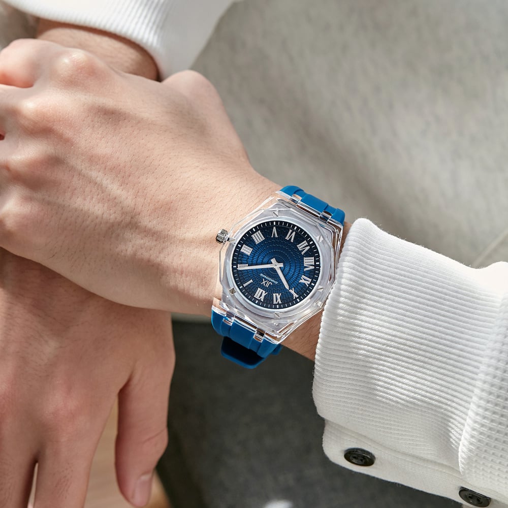 JX3041 Elegant Giovanni Exchange Men's Watch Silicon Band 