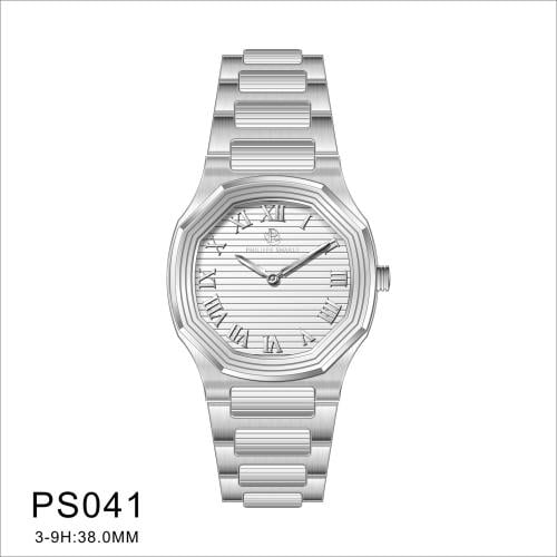 PS041 Elegant Philippe Charli Men's Watch Stainless Steel Band 
