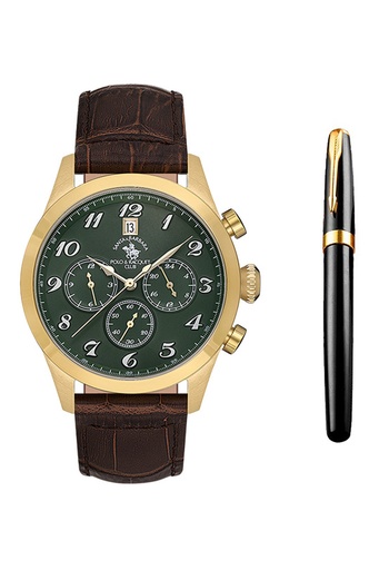 SB.1.10551 Elegant Santa Barbara Polo Men's Watch Genuine Leather Band